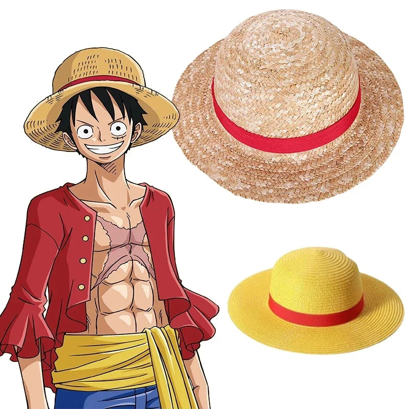 Luffy Straw Hat Anime Cosplay Prop Hat Role Play Performance Summer Beach Accessories Adult Unisex Sunshade Hat Halloween Gift