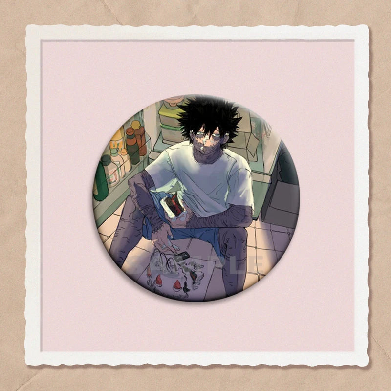 32/44/58mm Hot Anime My Hero Academia Dabi Button Pins Creative Brooches Cartoon Badge for Backpack Collar Decoration Gifts
