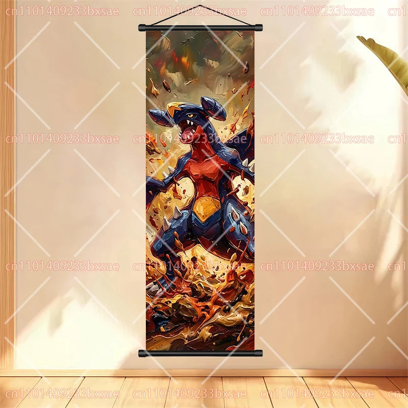 Anime Pokémon Gengar Charizard Kyogre Gyarados Mewtwo Rayquaza Cool Poster Hanging Scroll Painting Birthday Holiday Party Gift