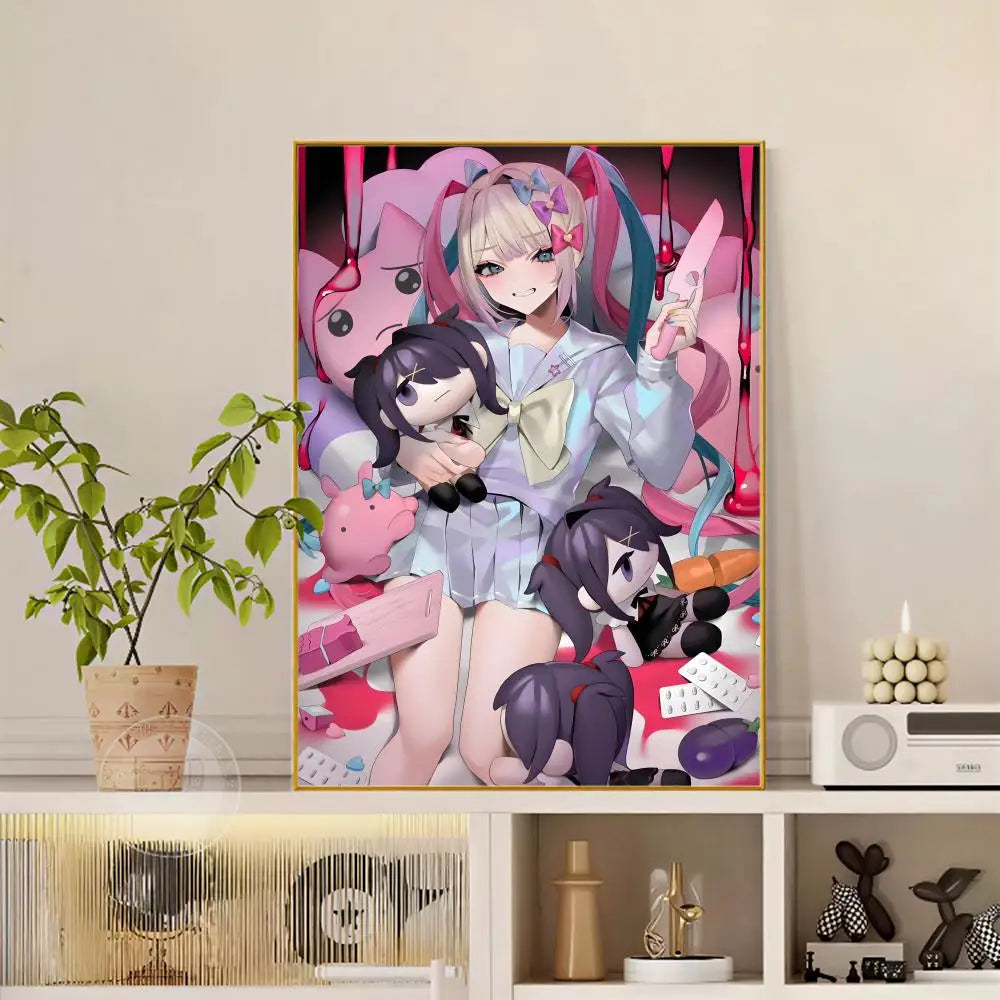 anime Needy Streamer Overload Poster Versatile HD Waterproof Wall Art Self-Adhesive Decor for Any Space Ideal Gift