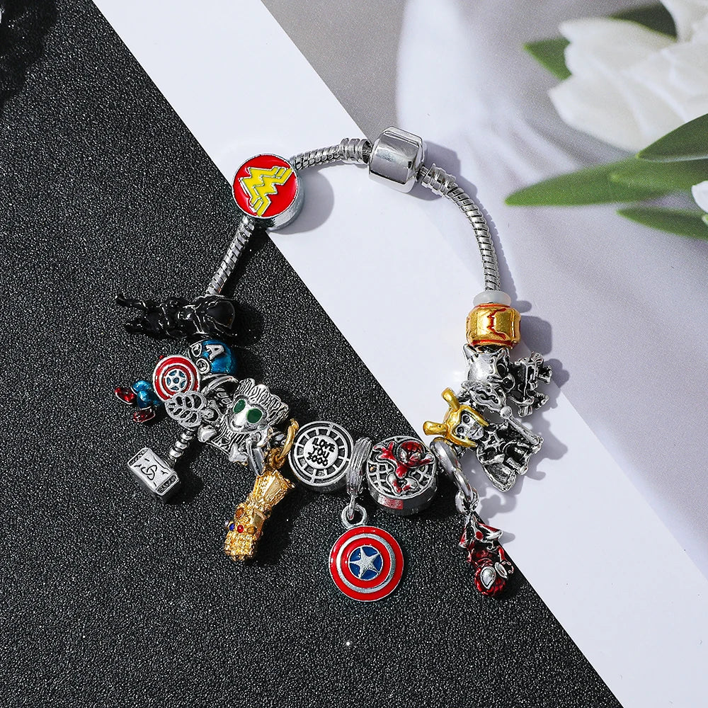 Cartoon Bracelet Classic Fashion Anime Pendant Accessories for Best Friend Superheroes Pendant Bracelet Gifts