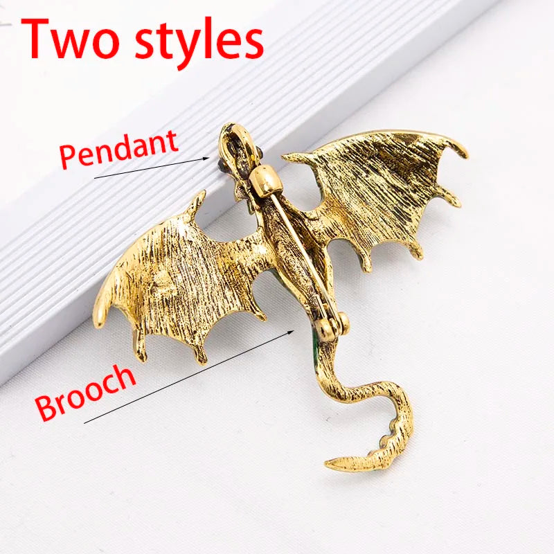 2024 Creative Simulation Dragon Colorful Hand Drawn Metal Brooch for Women Men Stylish Lapel Pins Jewelry Accessories Gift 1PC