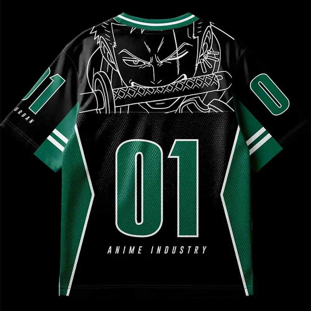 2026 Summer Children's One Piece Anime Jersey Camiseta Zoro Oversized Y2k Fashion Casual Sports T-Shirt For Men And Women Tops