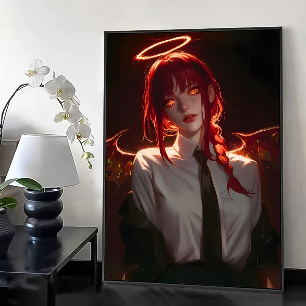 Makima Chainsaw Man Anime Poster HD art sticky wall waterproof home living room bedroom bar aesthetic decoration
