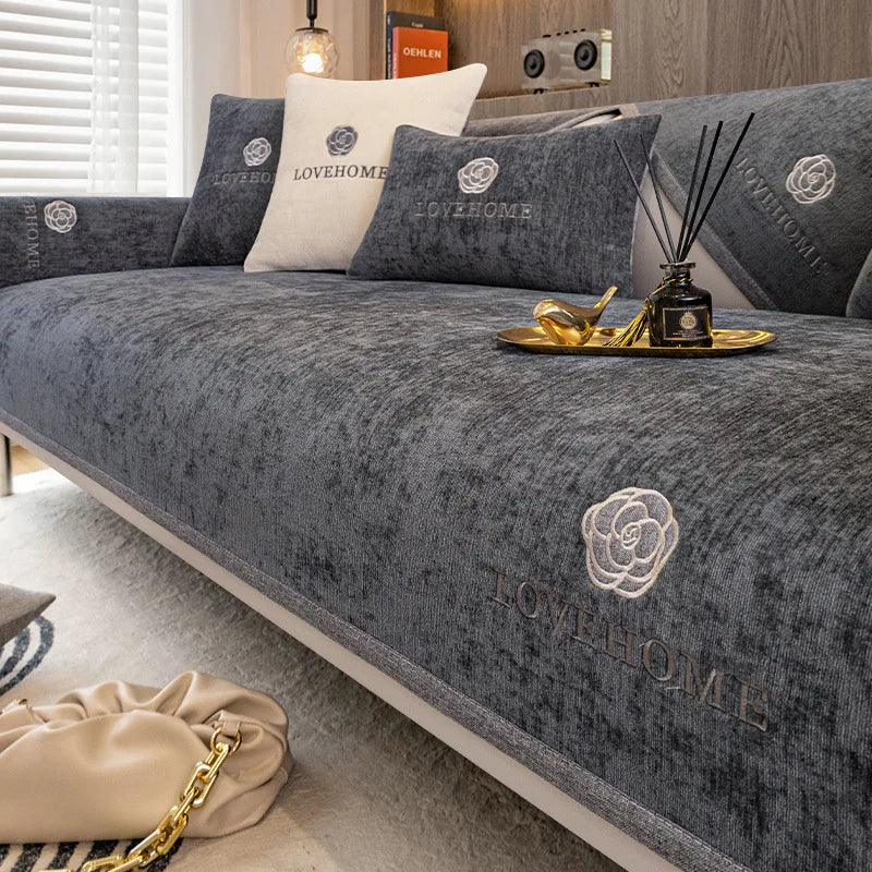 1PC Chenille Universal Sofa Cover Non-Slip Combination Sofa Cushion L Shape Couch Towel for Living Room Protector fundas de sofa