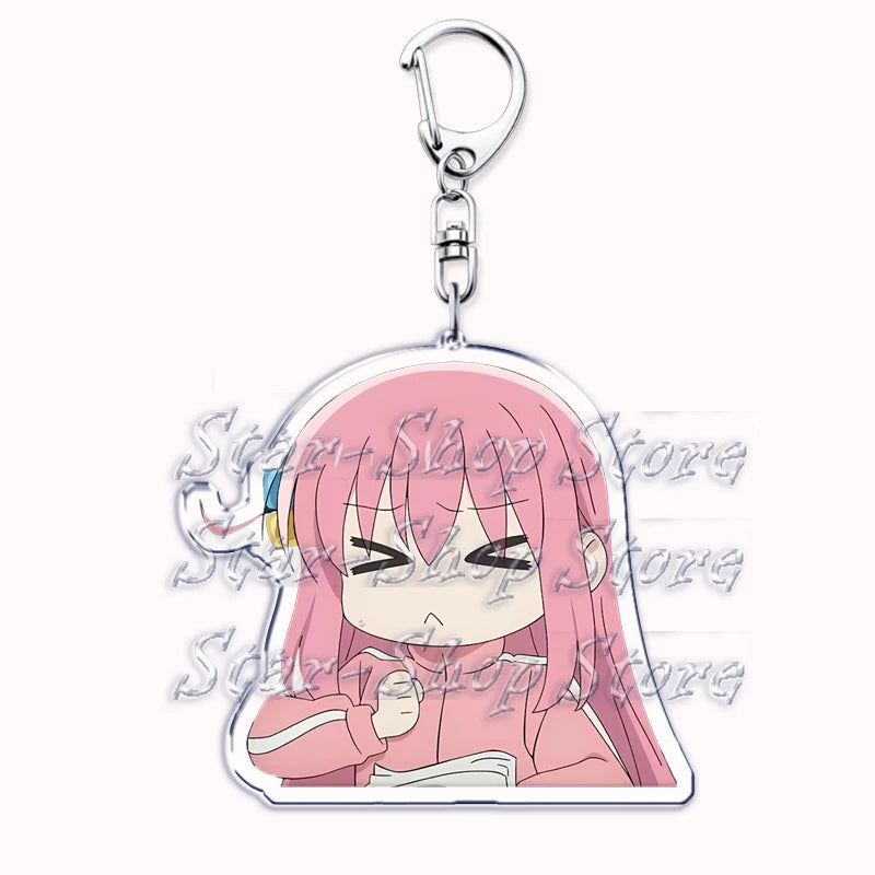 Cute Cartoon Anime Keychains for Accessories Bag Hitori Gotoh Nijika Ijichi Ryo Yamada Ikuyo Kita Keyring Jewelry Fans Gifts