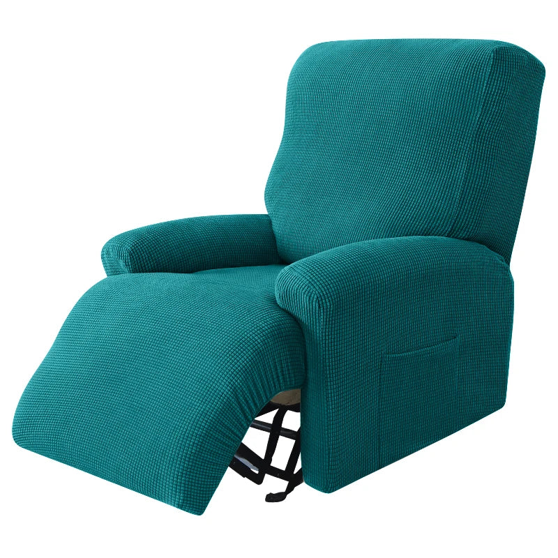 Recliner Sofa Cover Lazy Chair Solid Color Cushion Cover Stretch Spandex Couch Slipcovers Non Slip Armchair Slipcovers 4pcs/set
