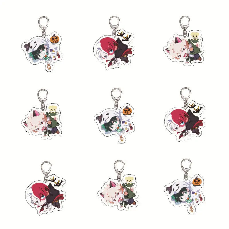 My Hero Academia Acrylic Keychain Izuku Midoriya Shoto Todoroki Anime Keychain Creative School Keychain Anime Accessories Cute