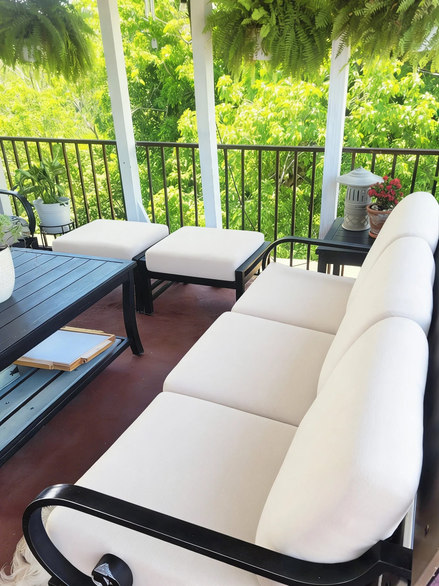 Outdoor Tropical Print Sofa Cushion Covers - Non-Slip Furniture Protectors, Replacement for Individual Seat Cushions