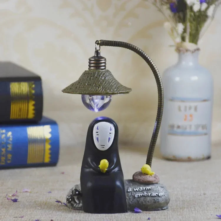 Cartoon Anime Faceless Male LED Small Desk Lamp Eye Protection Home Cute Totoro Desktop Decoration Birthday Gift