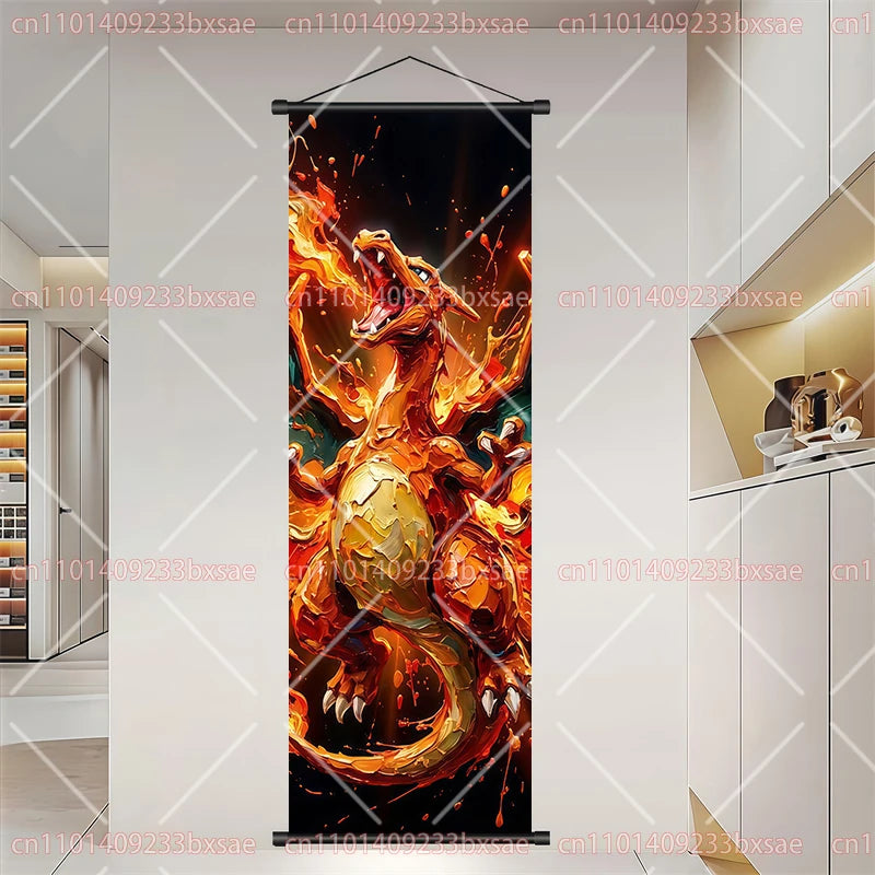 Pokémon Anime Elf Dragonite Gengar Pikachu Charizard Kyogre Rayquaza HD Poster Scroll Painting Art Hanging Painting Holiday Gift