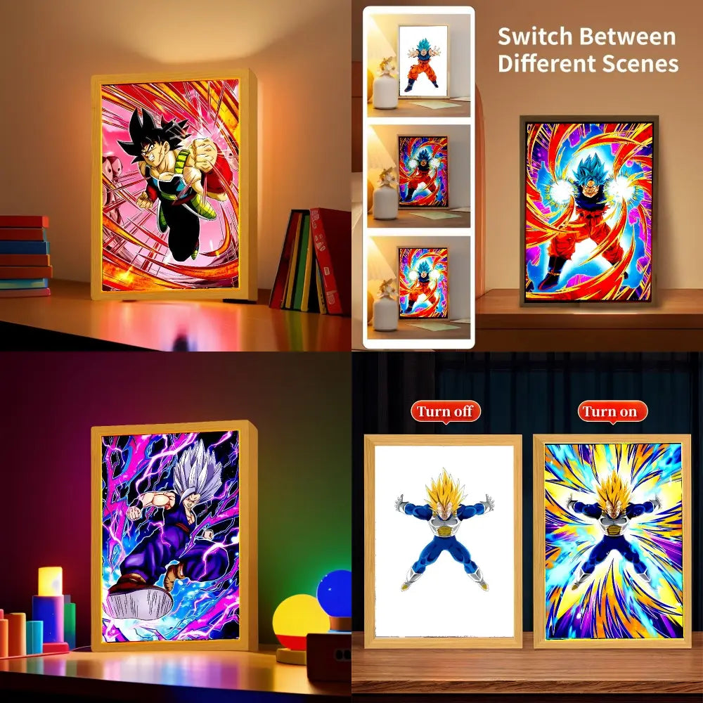 Dragon Ball Z Goku Vegeta LED Photo Frame – Moon Light