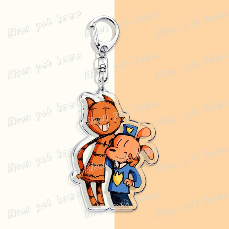 Popular Cartoon Dog Man and Cat Keychain for Accessories Bag Key Chain Ring Jewelry Fans Cute Anime Gifts Kids Children Keychain
