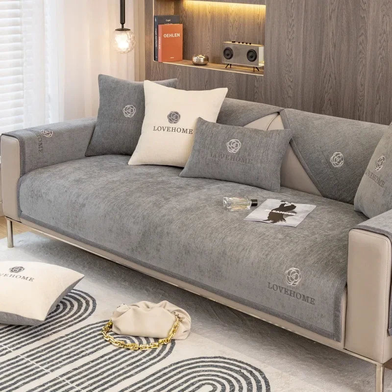 1PC Chenille Universal Sofa Cover Non-Slip Combination Sofa Cushion L Shape Couch Towel for Living Room Protector fundas de sofa