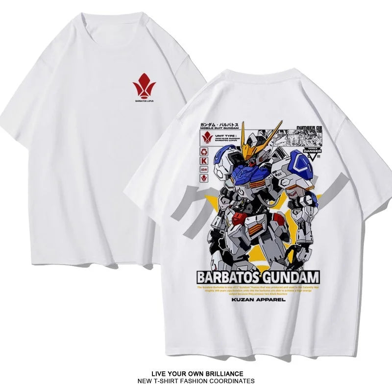 2026 Summer Mobile Suit Gundam RX-78 Full Body Printed Cotton Oversized T-shirt, Anime Mech Casual Short Sleeve