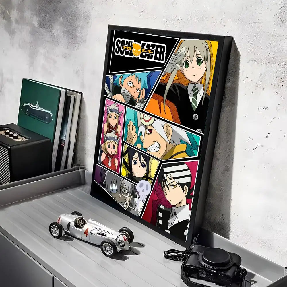 S-Soul Eater Anime Poster Stickers HD Waterproof Painting Wall Art for Bedroom Living Room Home Decor Decoration Gift