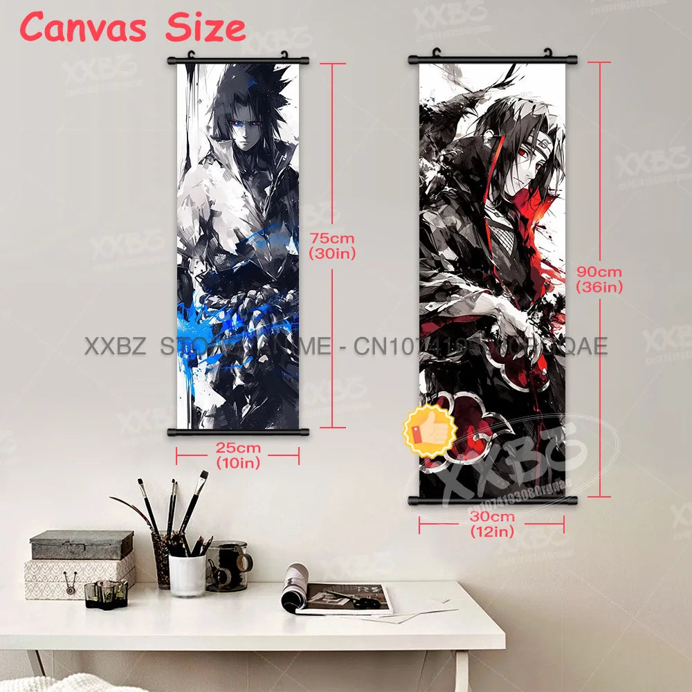 Naruto Home Decoration Scrolls Picture Hyuga Hinata Anime Canvas Wall Art Interior Hanging Painting Uchiha Itachi Figures Poster
