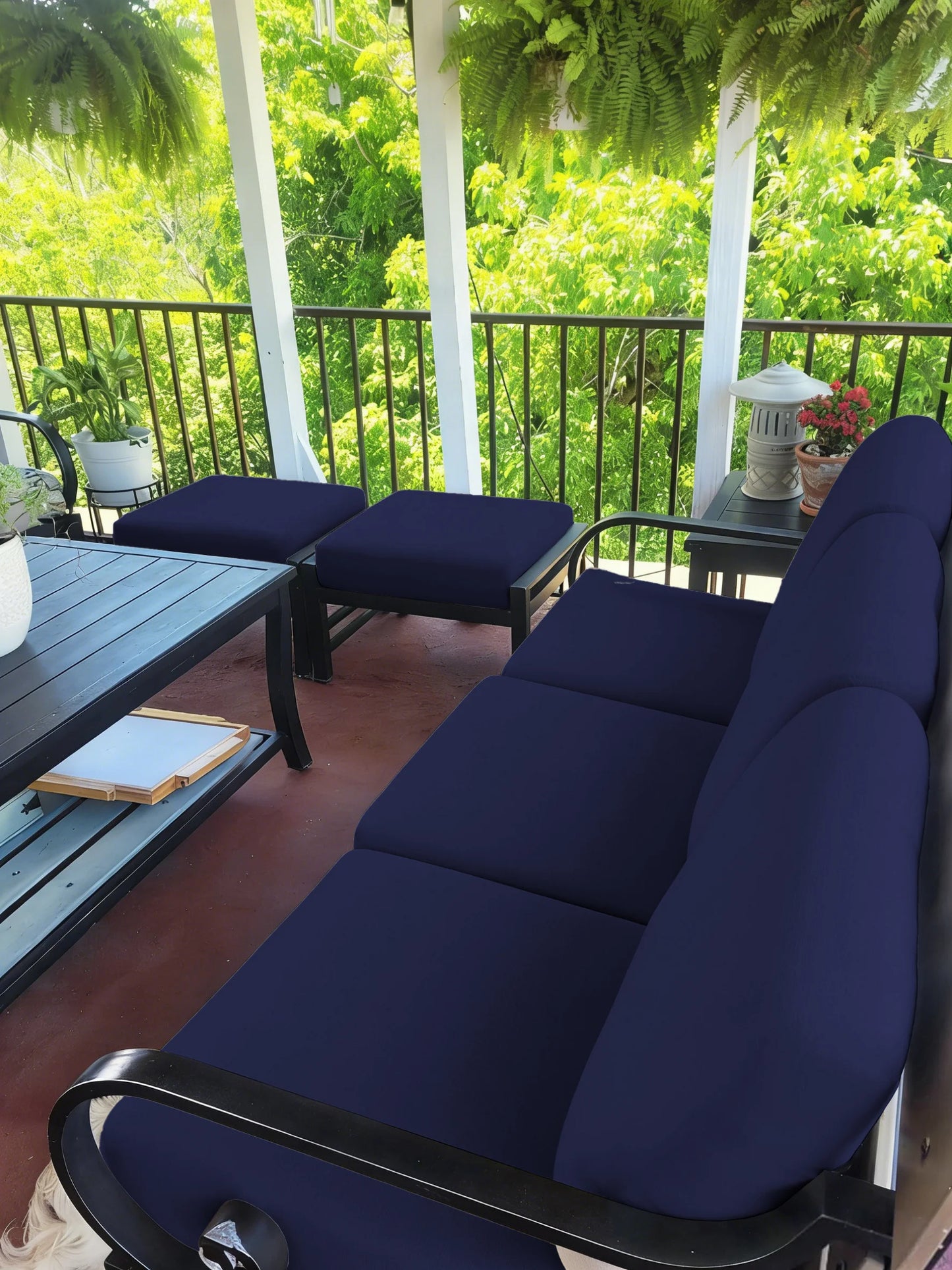 Outdoor Tropical Print Sofa Cushion Covers - Non-Slip Furniture Protectors, Replacement for Individual Seat Cushions