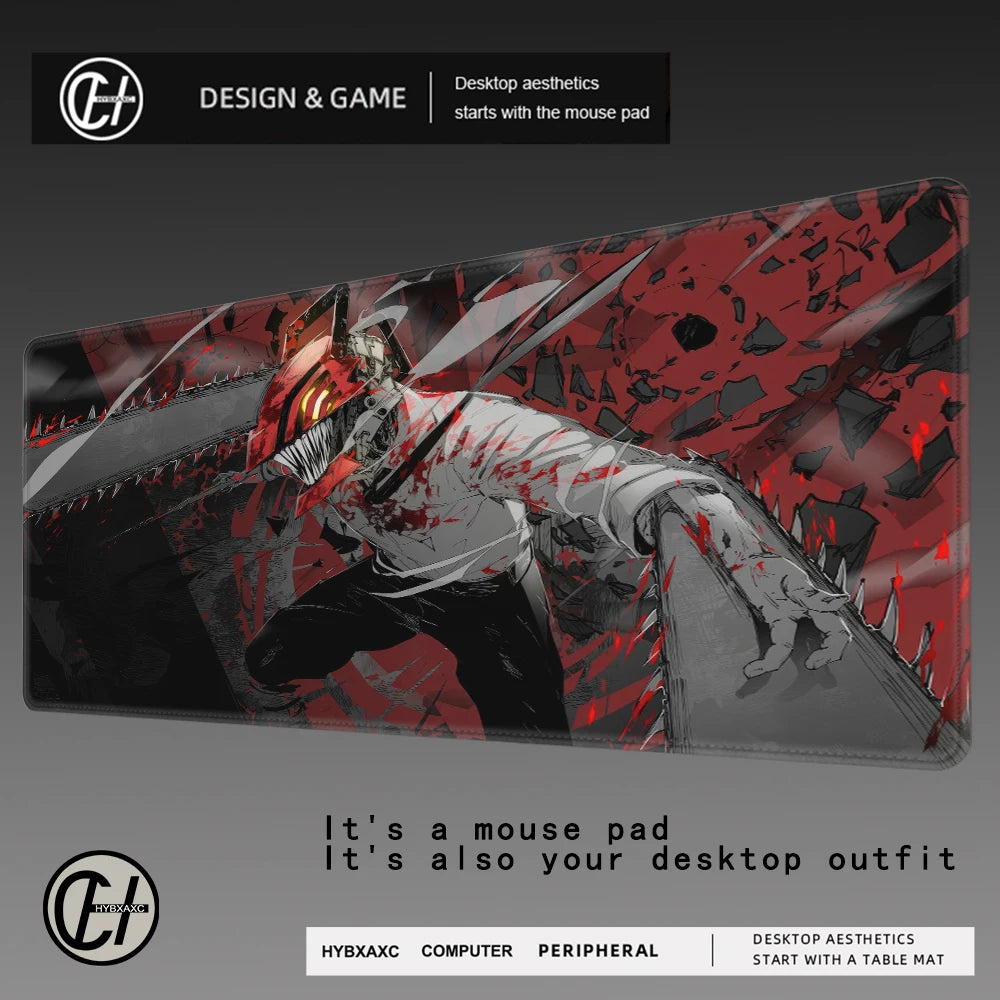 Mouse Pad PC Non Slip Gamer Denji Keyboard Pad Laptop Gaming Accessories Mousepad Japan Anime C-chainsaw Man Desktop Mouse Mat