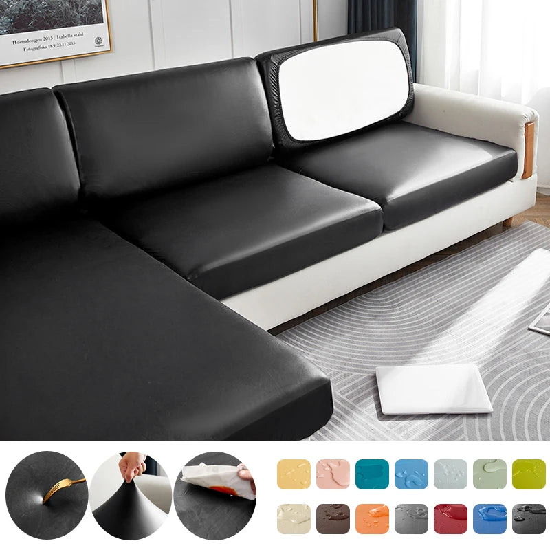 easy clean waterproof PU funiture protector solid sofa cover Corner sofa seat slipcover elastic stretch couch cover
