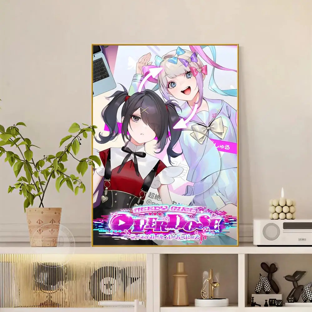 anime Needy Streamer Overload Poster Versatile HD Waterproof Wall Art Self-Adhesive Decor for Any Space Ideal Gift