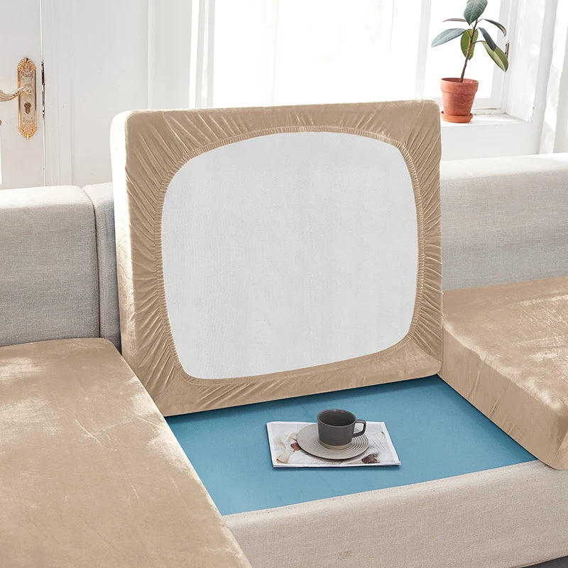 1pc Plush Sofa Slipcover Anti-slip Elastic Sofa Cover for Bedroom Office Living Room Home Decor Couch Cover Furniture Protector