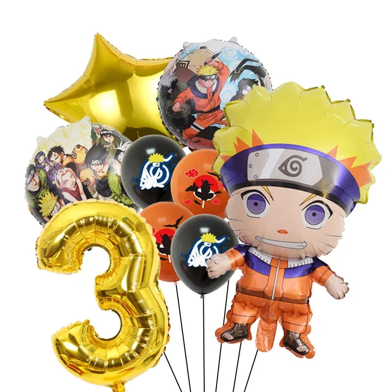 Narutoed Anime Toy Gift Party Supplies DIY Party Decoration Tableware Paper Plate Cup  Latex Foil Ballon Helium Globo Boy Family