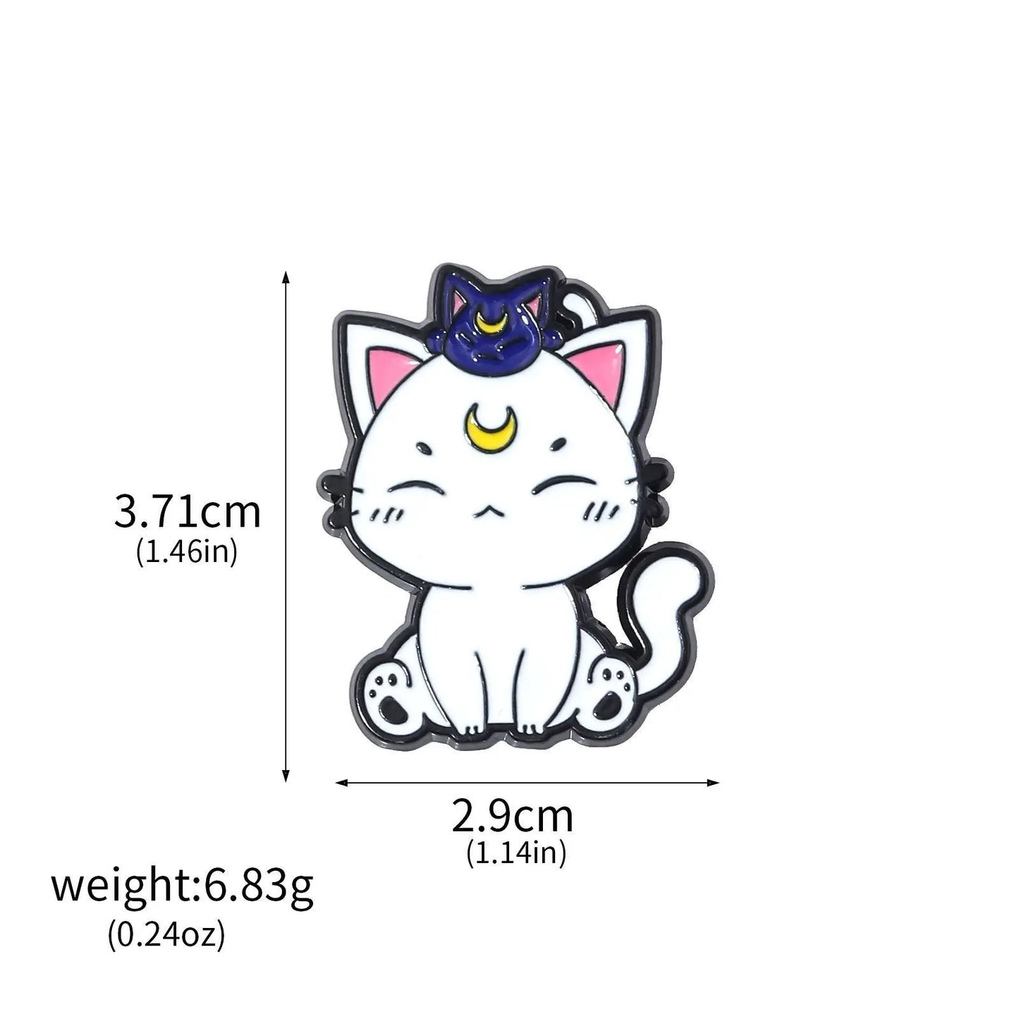 Anime Cartoon Moon Tsukino Usagi Enamel Keychain Necklace for Women Girl Magic Brooch Aino Minako Pin Cosplay Jewelry Gift