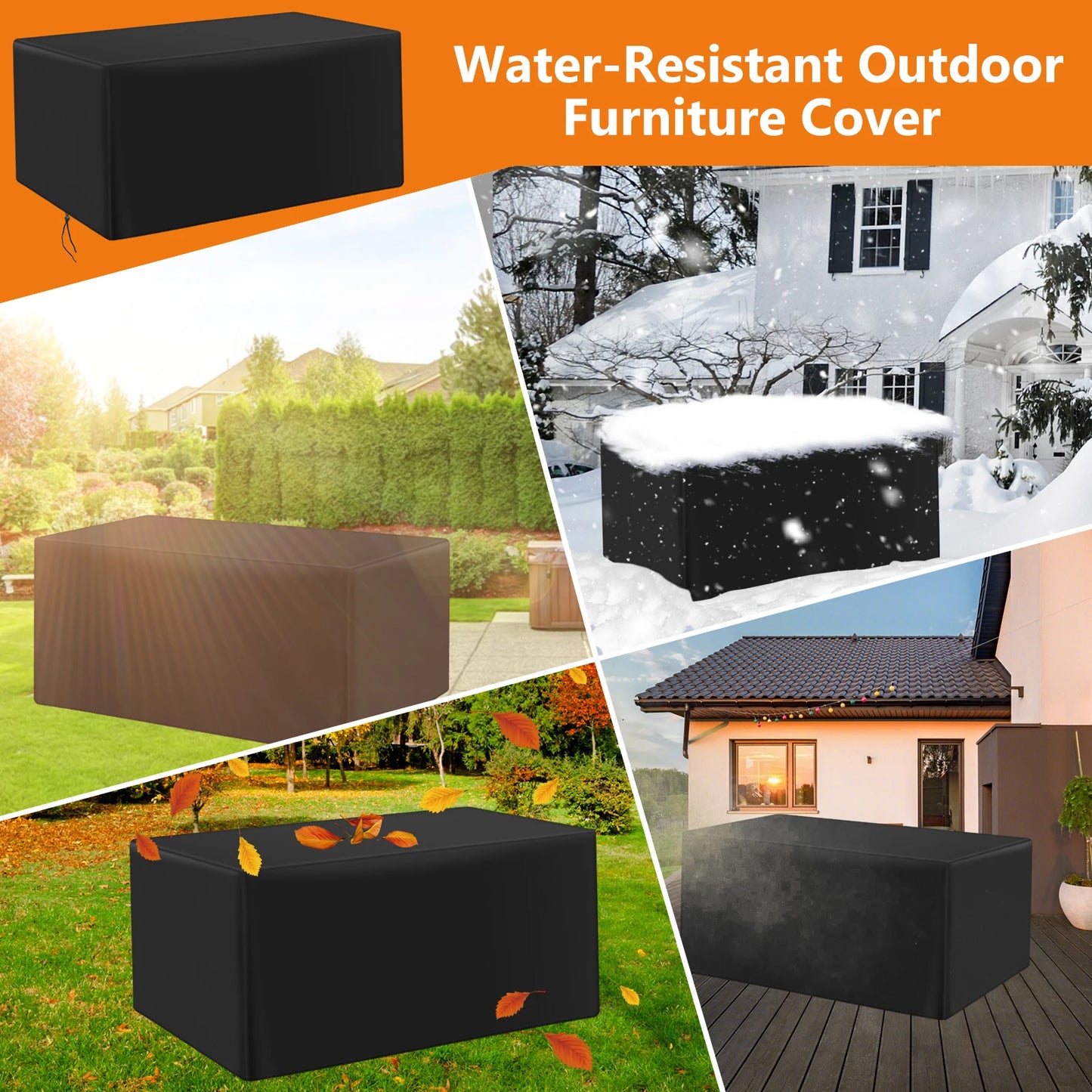 210D Outdoor Furniture Cover Waterproof Terrace Garden Cover Rain And Snow Table Sofa Chair Protective Cover Dust Cover