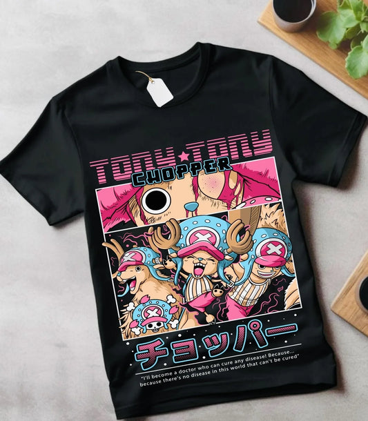 2026 Summer ONE PIECE Anime Tony Tony Chopper Printed Loose Short-sleeved Pure Cotton Children's T-shirt Tide Unisex Casual Y2k