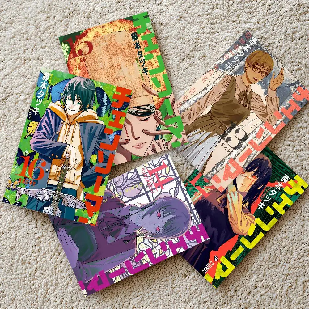 Anime Chainsaw Man Poster Self-adhesive Wall Mural Art Waterproof Sticker For Bar Room Decor High Quality Print Gift