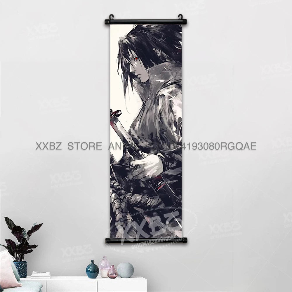 Naruto Home Decoration Scrolls Picture Hyuga Hinata Anime Canvas Wall Art Interior Hanging Painting Uchiha Itachi Figures Poster