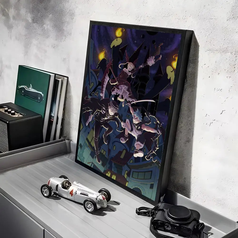 S-Soul Eater Anime Poster Stickers HD Waterproof Painting Wall Art for Bedroom Living Room Home Decor Decoration Gift
