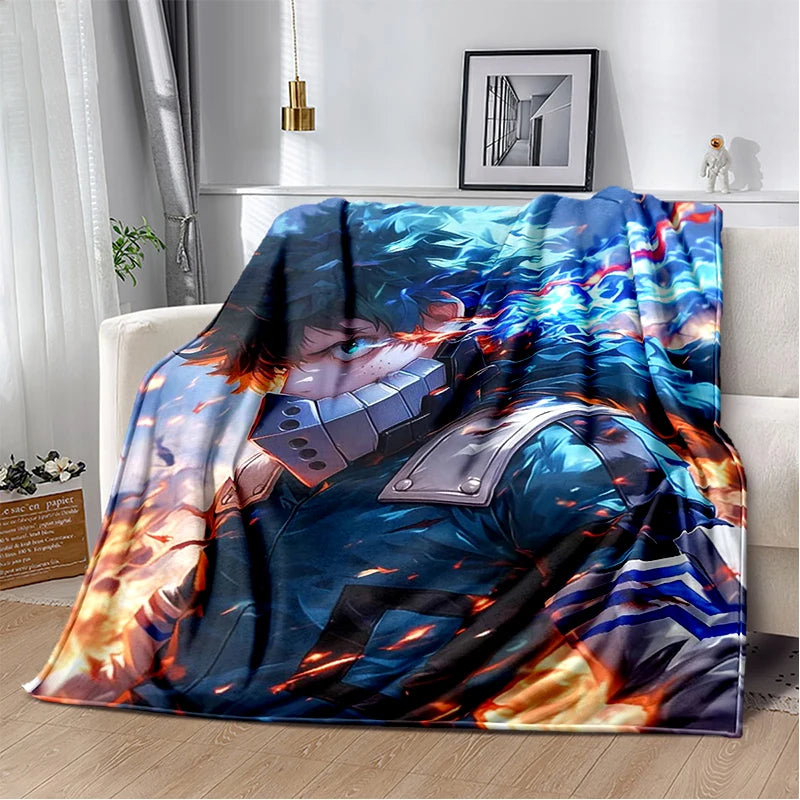 3D Cartoon My Hero Academia Deku Bakugou  Anime Blanket,Soft Throw Blanket for Home Bedroom Bed Sofa Travel Picnic Cover Kids
