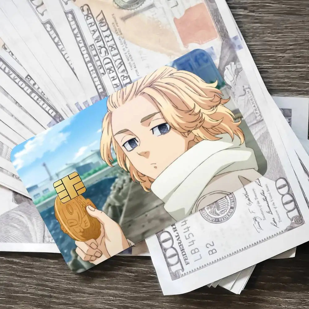 Anime Tokyo Revengers Mikey Poster Credit Skin Cover Card Stickers 4PCS Film Bus Pass Front Decoration Bank Debit Waterproof