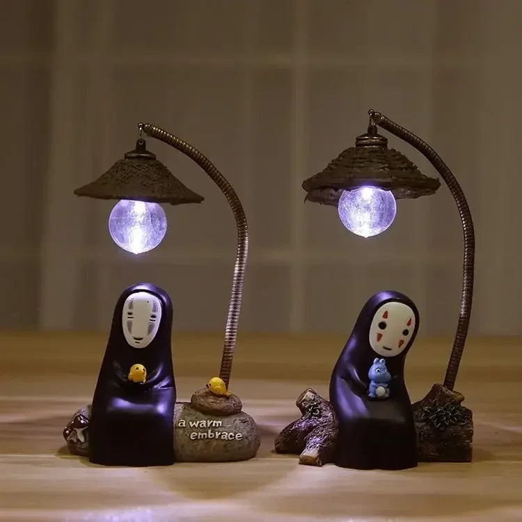 Cartoon Anime Faceless Male LED Small Desk Lamp Eye Protection Home Cute Totoro Desktop Decoration Birthday Gift