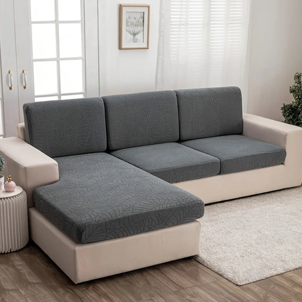 Waterproof Stretch Sofa Cushion Cover Jacquard Fabric Pure Sofa Cover Removable Protector Couch Cover Chaise Lounge Living Room
