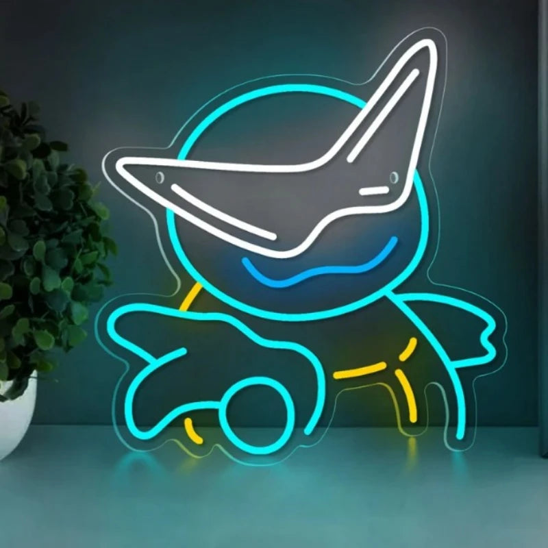 Squirtle Anime LED Neon Sign USB Dimmable Pokémon Night Light for Bedroom for Man Cave Bar Club Game Room Party Decor Kid Gifts