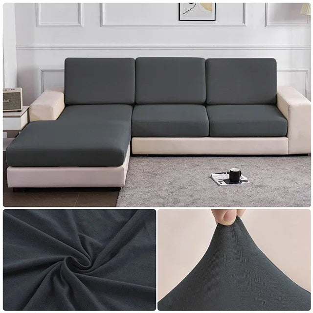 Elastic Sofa Seat Cushion Cover Spandex Polyester Sofa Cover for Living Room Washable Removable L Shape Corner Couch Protector