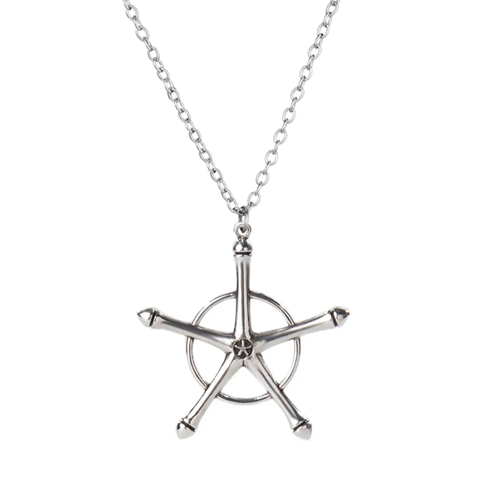 Anime Bleach Necklace Quincy Ishida Uryuu Cosplay Ginrei Gojiaku Amulet Alloy Choker Chain Keychain Pendant Earring Jewelry Gift