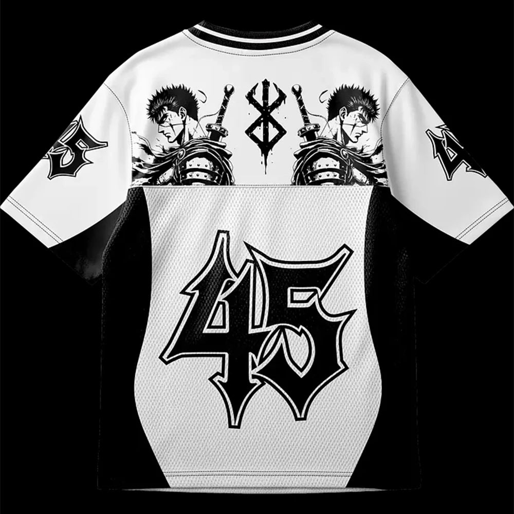 2026 Summer New Style Children's Berserk Anime Jersey Oversized Y2K Men Women Breathable Quick-Drying Fashion Casual T-Shirt﻿