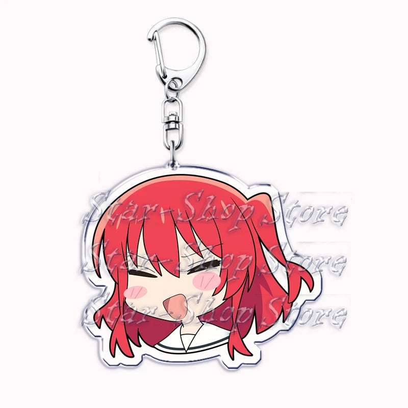 Cute Cartoon Anime Keychains for Accessories Bag Hitori Gotoh Nijika Ijichi Ryo Yamada Ikuyo Kita Keyring Jewelry Fans Gifts