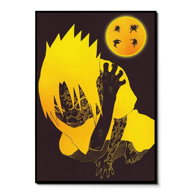 Japanese Anime Naruto Uzumaki Frameless Canvas Core Print - HD Poster Home Decor for Living Room Bedroom Anime Peripheral