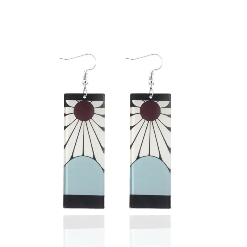 Creative Anime Acrylic Earrings For Women Demon Layer Butterfly Tanjiro Ear Drop Trendy Fans Cosplayer Jewelry Accessories Gifts