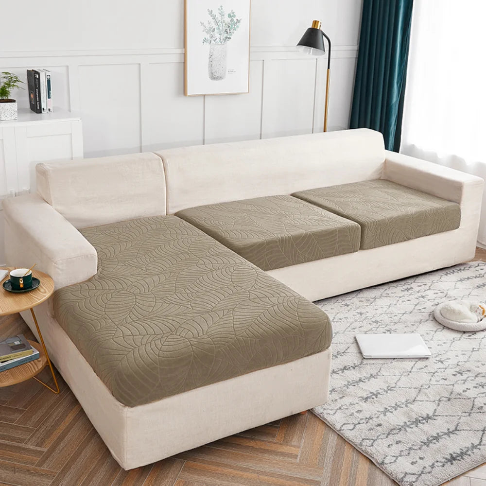 Waterproof Stretch Sofa Cushion Cover Jacquard Fabric Pure Sofa Cover Removable Protector Couch Cover Chaise Lounge Living Room