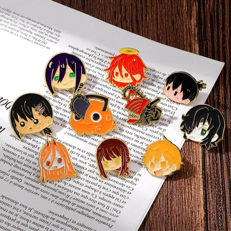 Chainsaw Man Enamel Pins Anime Pochita Power Brooches for Women Clothes Badge Kids Bags Decoration Classic Toys Christmas Gift
