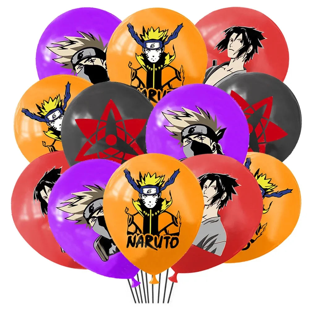 Narutoed Anime Toy Gift Party Supplies DIY Party Decoration Tableware Paper Plate Cup  Latex Foil Ballon Helium Globo Boy Family