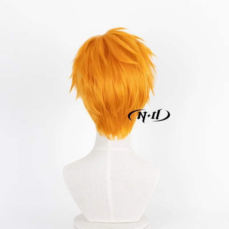 ND Ichigo Kurosaki Cosplay Wigs Hairpiece Bleach Anime Cosplay Hair Wigs Heat Resistant for Halloween Costume Theme Party Coser