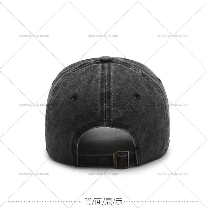 Hello Kitty Cap Cotton Breathable Wash Distressed Hat Cartoon Anime Figure Women Trend Hats Kawaii Letters A-Z Headdress Gift