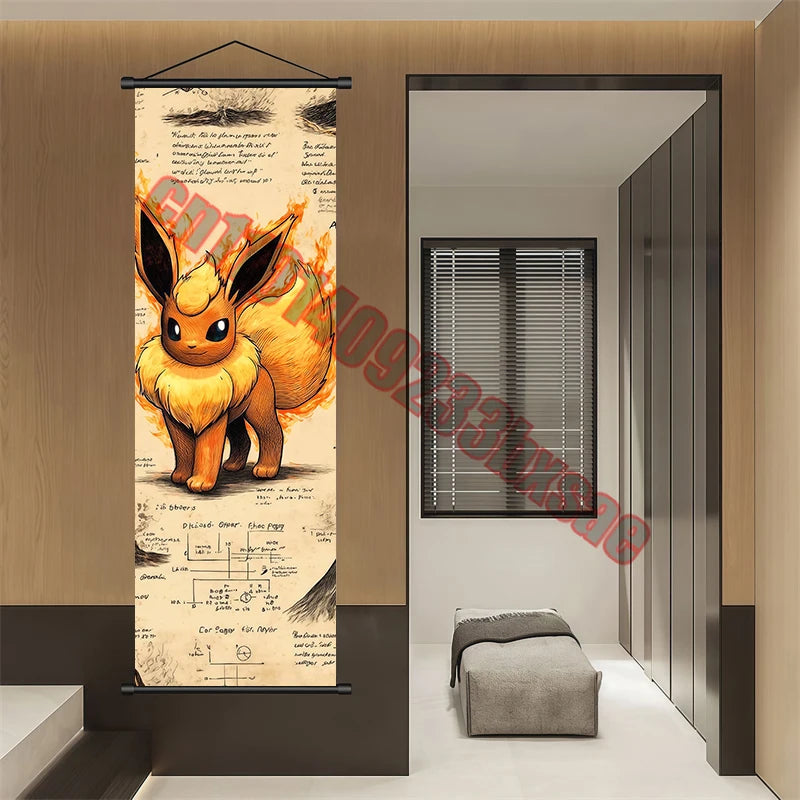 Printed Pokemon Poster Anime Wall Artwork Gengar Pictures Charizard Painting Canvas Pikachu Hanging Scrolls Home Room Decor
